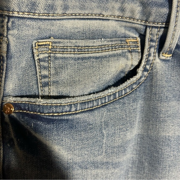 Sam Edelman The Kitten Mid Rise Skinny Ankle Women's Jeans Size 34 mild distress - Picture 5 of 16